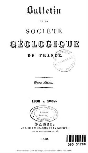 Bulletin de la Société géologique de France, Tome 10