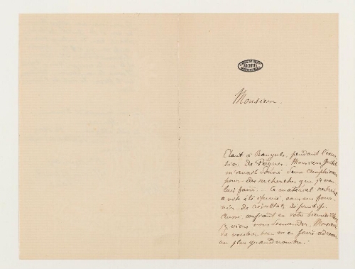 Correspondance d'Azoulay et Henri de Lacaze-Duthiers