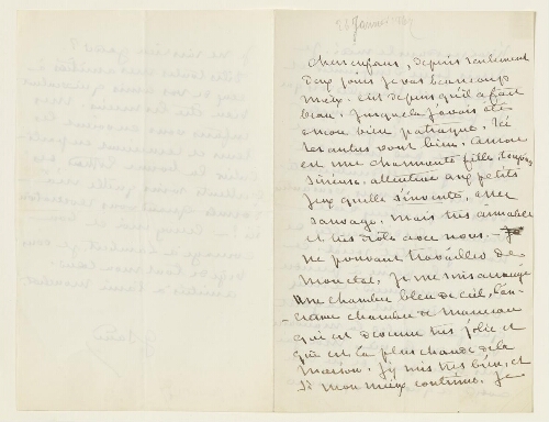 Lettre du 26 janvier 1867 de George Sand à Eugène et Esther Lambert