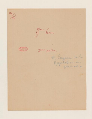 15ème leçon, 19ème année d'enseignement en Sorbonne, 1887 - Organes des sens
