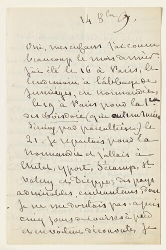Lettre du 14 octobre 1867 de George Sand à Eugène et Esther Lambert