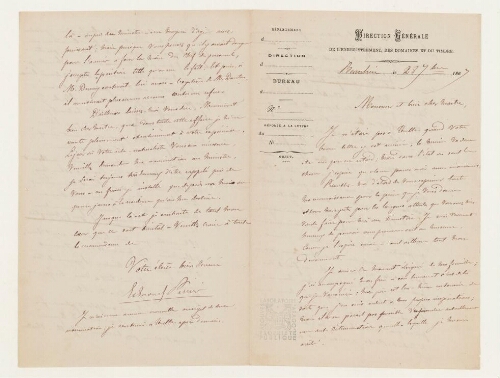 Correspondance d'Edmond Perrier et Henri de Lacaze-Duthiers