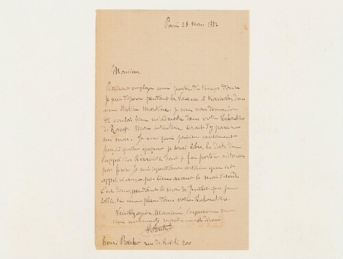 Correspondance de Henri Prouho et Henri de Lacaze-Duthiers