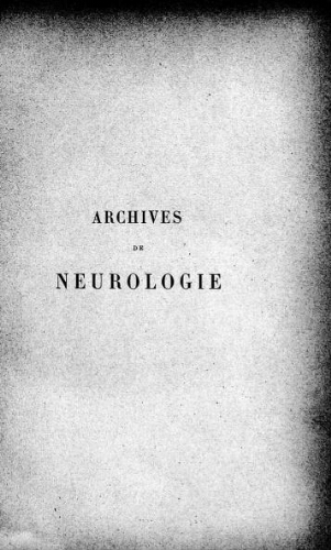Archives de neurologie [2ème série, tome 09, n° 49-54] : revue mensuelle des maladies nerveuses et mentales