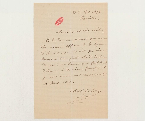 Correspondance d'Albert Gaudry et Henri de Lacaze-Duthiers