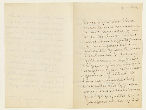 Lettre du 24 mai 1870 de George Sand à Esther et Eugène Lambert