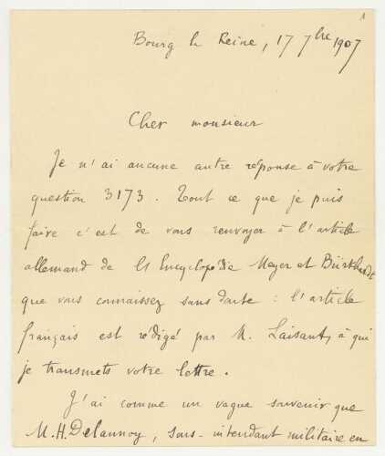 Correspondance d'Edmond Théodore Maillet à Robert de Montessus de Ballore