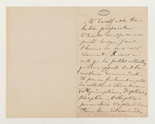 Correspondance de Maurice Jean Auguste Girard et Henri de Lacaze-Duthiers