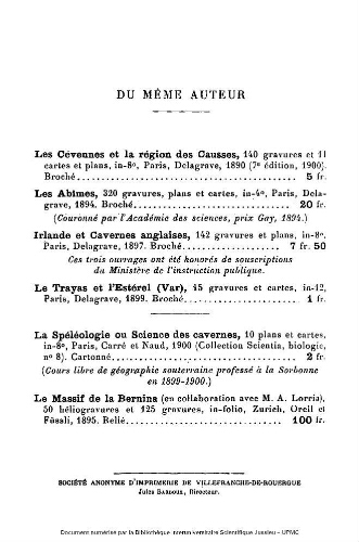 Le gouffre et la rivière souterraine de Padirac (Lot) : historique, description, exploration, aménagement (1889-1900)