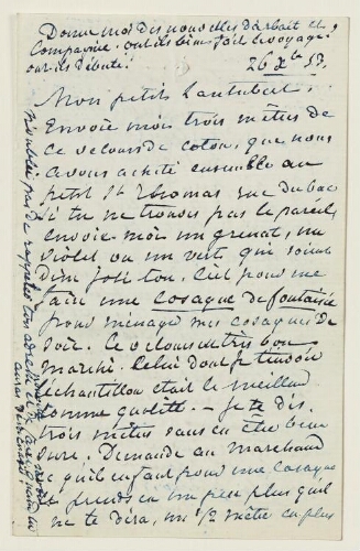 Lettre du 26 décembre 1853 de George Sand à Eugène Lambert