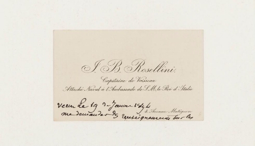 Correspondance de J.B. Rosellini et Henri de Lacaze-Duthiers