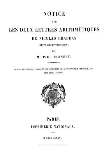 Notice sur les deux lettres arithmétiques de Nicolas Rhabdas