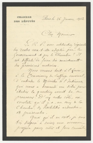 Correspondance d'Henri Groussau à Robert de Montessus de Ballore