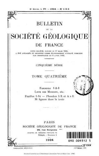 Bulletin de la Société géologique de France, 5ème série, tome 4
