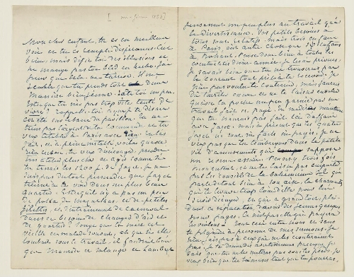 Lettre du mi-février 1853 de George Sand à Eugène Lambert