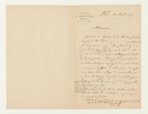 Correspondance d'A. Hennuyer et Henri de Lacaze-Duthiers