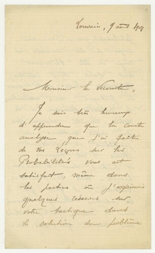 Correspondance de F. Willaert à Robert de Montessus de Ballore