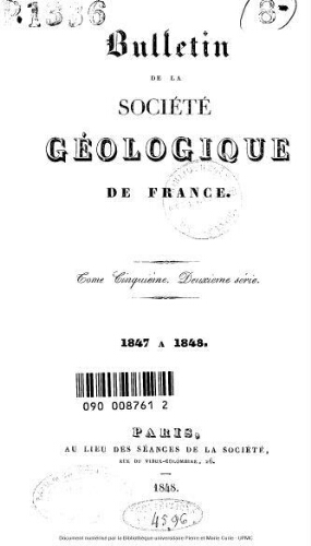 Bulletin de la Société géologique de France, 2ème série, tome 05